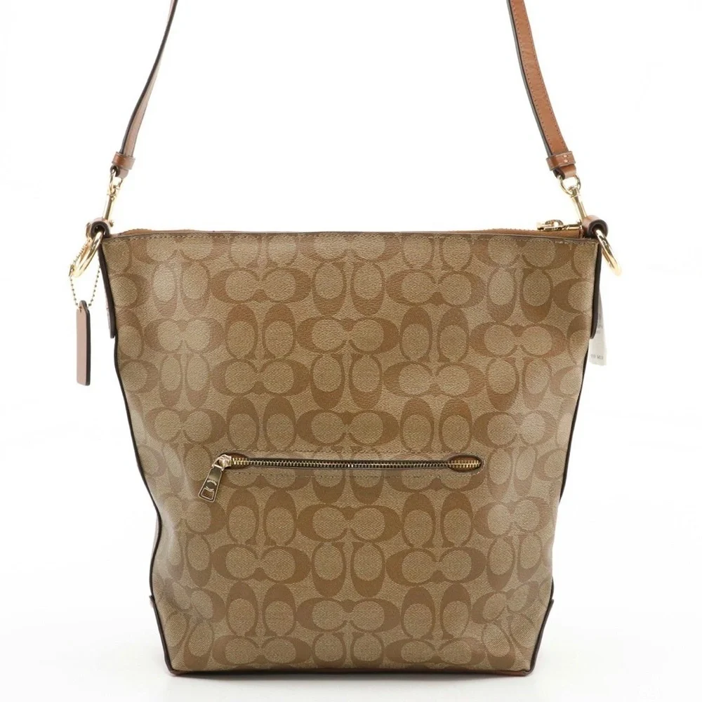 COACH SIGNATURE COATED CANVAS AND LEATHER ABBY 2 WAY BAG
